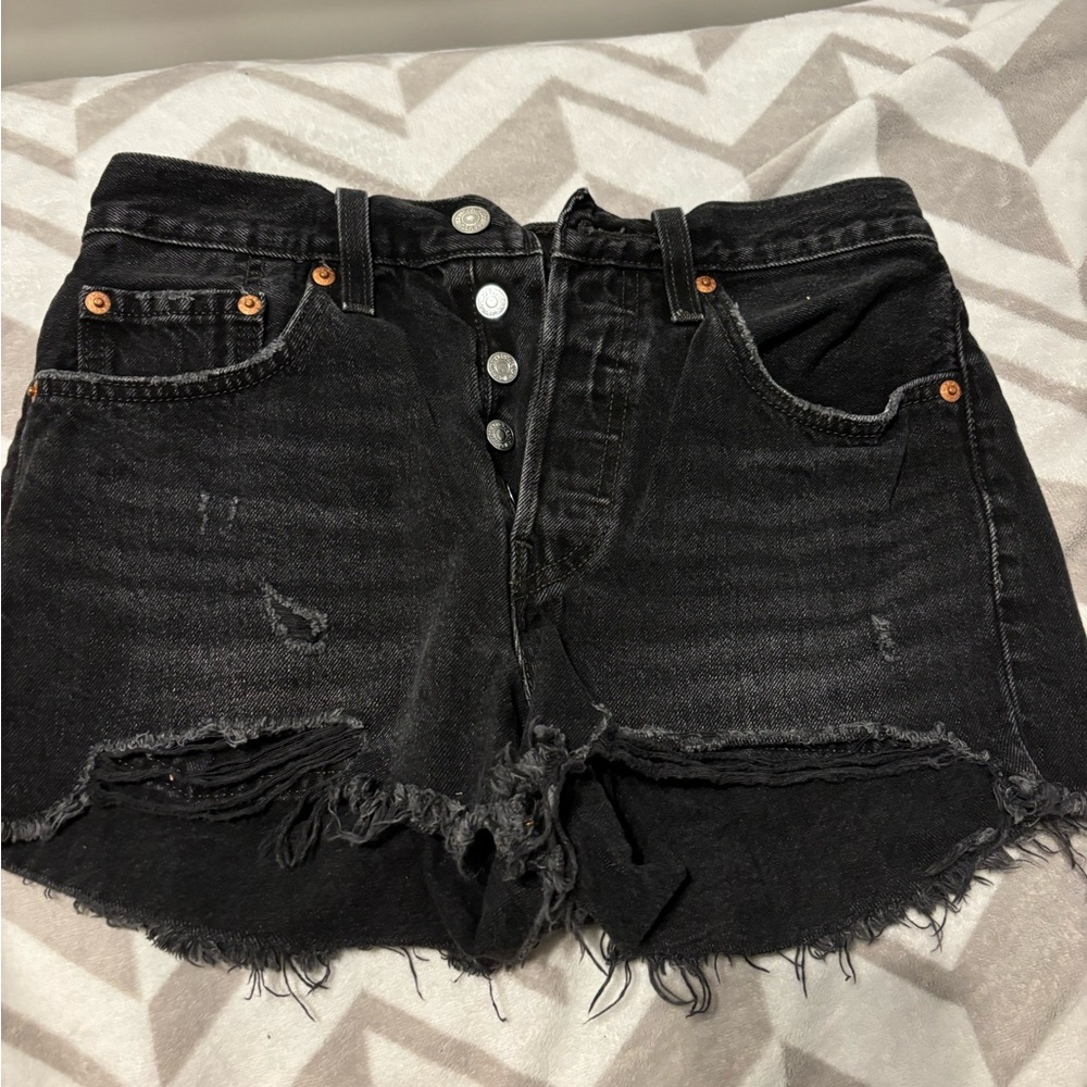 Levi’s black denim shorts